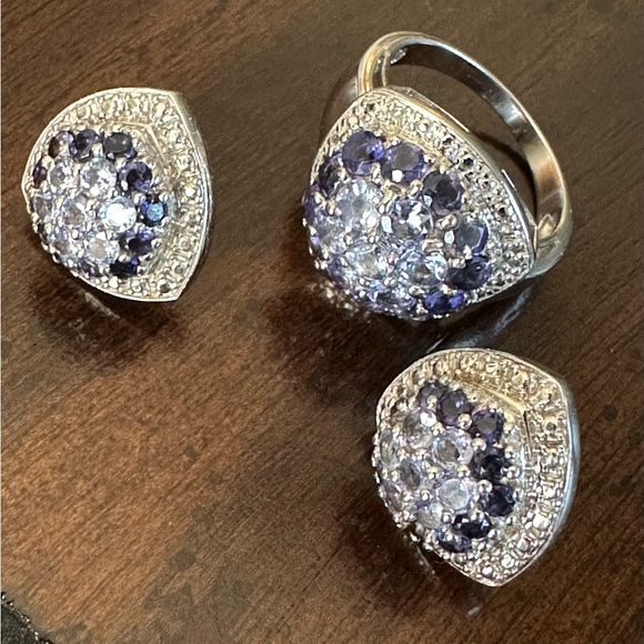 Ross Simons Sterling Silver Tanzanite Ring *Size 8* with Matching Earrings. - Picture 2 of 4